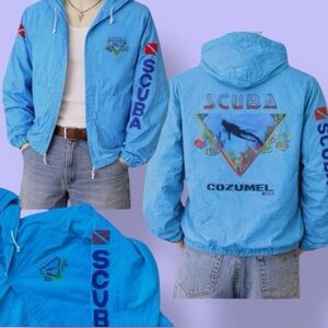 1997 Vintage Vibrant Blue Cozumel Mexico Scuba Jacket